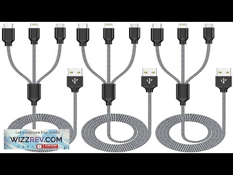 Multi Charging Cable 4ft 3Pack 3 in 1 Charger Cord Multiple Rapid