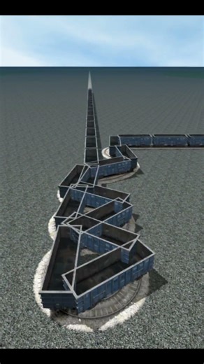 Crazy Dangerous Railway Drift On Extreme Tracks 😱🔥 BeamNG Train simulator 3D #shorts