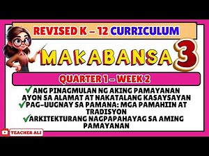GRADE 3 MAKABANSA QUARTER 1 WEEK 2 REVISED K-12 ANG PINAGMULAN NG AKING PAMAYANAN AYON SA ALAMAT