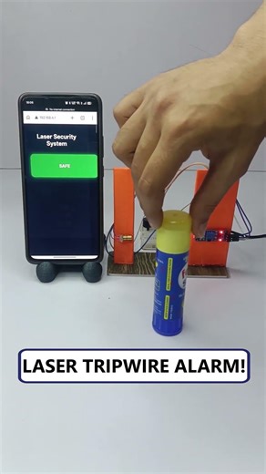 Arduino Laser Tripwire Alarm🚨| DIY Security System| Beginner Arduino Project #shorts #STEM #diy