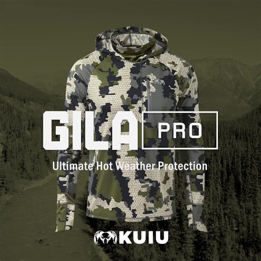 Expanding on the proven Gila line-up, the Gila PRO hot-weather hoodie answers with upgraded features including a built-in neck gaiter, chest pocket, underarm venting, and highly durable Cool-Touch fabric. | KUIU