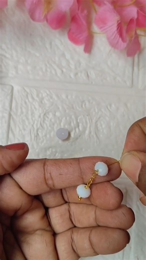 Easy crystal beads earrings tutorial 🌸 #diy #jewellery #earrings #easy