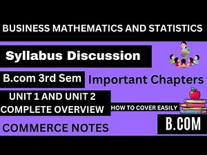Business Mathematics & Statistics | B.Com 3rd Semester | Syllabus Overview & Chapter Breakdown | PU