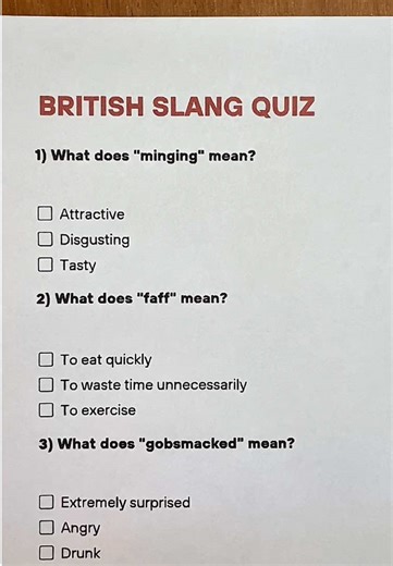 Test Your Knowledge with Our British Slang Quiz!