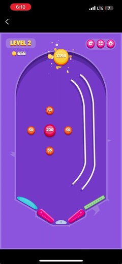 Pinball rush game is a simple one-touch pinball game that's fun and frustrating
