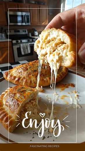 2.5K views · 16 reactions | Crispy on the outside, cheesy and creamy inside—these Chicken Alfredo Air Fryer Calzones are indulgent little pockets of comfort. Using refrigerated pizza dough makes them quick and easy, while the Alfredo sauce and mozzarella give them that irresistible gooey center. Perfect for a weeknight dinner or as a fun handheld party dish. | Fascinating Recipes | Facebook