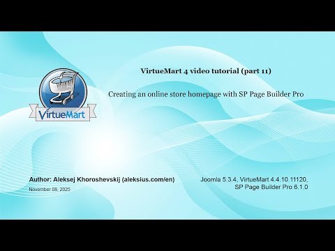 VirtueMart 4 video tutorial. Joomla ecommerce website (part 11)