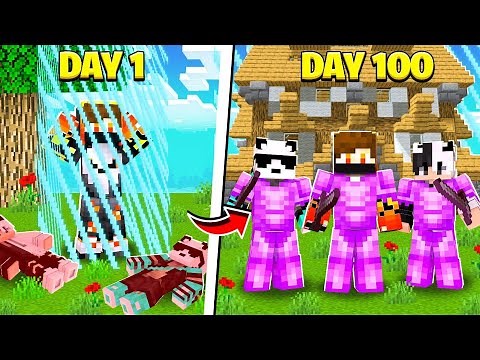 i survive 100 DAYS in 1X1 BORDER IN MINECRAFT...