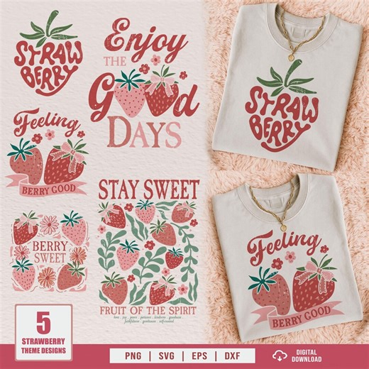 Boho Strawberry Coquette Designs, Bundle Summer Berry Designs (png, Svg, Eps, Dxf) (digital Download) - Etsy