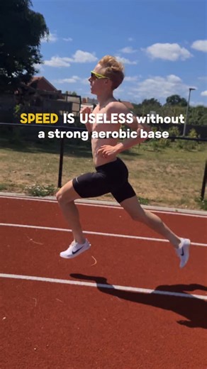 Speed is useless without a strong aerobic base Most runners want to “get faster.” So they smash more sprints, intervals, fast 400s… But here’s the truth: if your aerobic base sucks, it doesn’t matter. You can’t hold it. Your aerobic system is the foundation. If it’s weak, the whole house collapses under pressure. But build it strong, with easy runs, mileage, threshold work, and suddenly everything feels easier. The fastest I’ve ever gotten wasn’t from adding more speed. It came from building a m