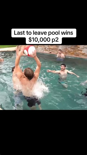 Last to leave pool wins $10,000#viral #foryou #challenge