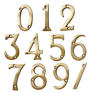 Modern 2 Inch Brass House Number: Address Plaque, Mailbox Signage - Etsy