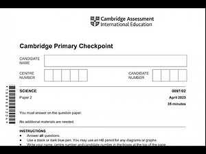 Cambridge Primary Checkpoint 0097/02 Science Paper 2 April 2023