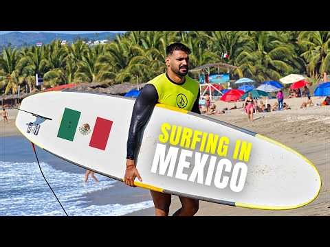 Surfing the Waves on Mexico's Coast.🇲🇽
