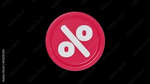 Percent looped animation. Transparent backgound. PNG. QuickTime 3d rendered movie.