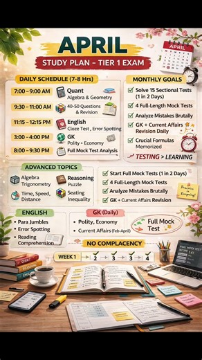 March to June SSC Tier 1 Preparation Blueprint 💯 Complete Subject-Wise Plan + Time Table#sscexam#ssc