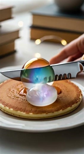 "Melting Pancake ASMR: Iridescent Glaze Transformation #ASMR #Food