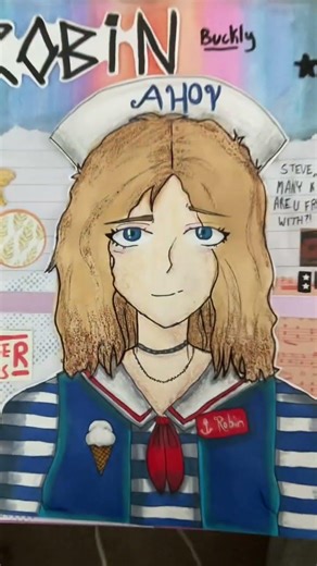 Drawing Robin from Stranger Things!! #strangerthings #drawing #art #artist #subscribe #shorts #page