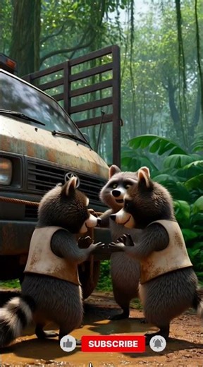 “Raccoons Found a Broken Toyota Hiace in the Jungle… What Happens Next is CRAZY! 😳🦝” #asmr