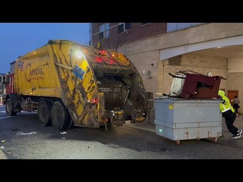 Capitol Waste Garbage Truck VS Heavy Morning Trash