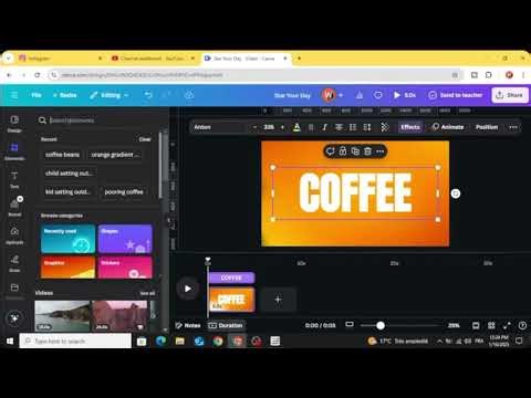 Coffee Motion Graphics Tutorial | Canva Animation Tutorial for Beginners.