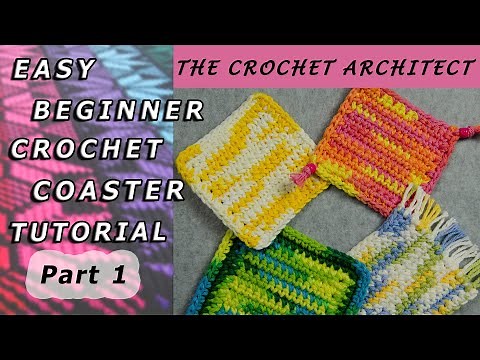#5 (Part 1) FREE Easy Beginner Single Crochet Coaster 4 Ways Tutorial