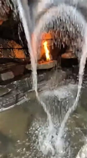 This burning waterfall shouldn't exist but it does #adventure #viral