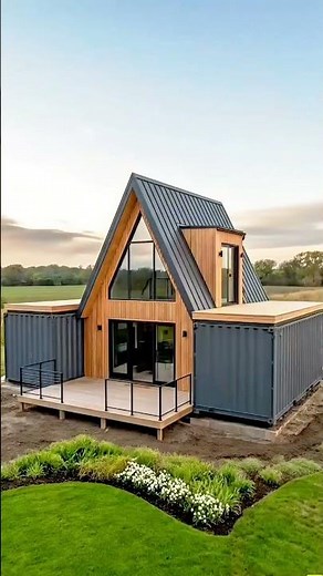 How Two Shipping Containers Became the Foundation of a Stunning A-Frame Cabin Home! 🤯🏡