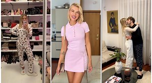 Clizia Incorvaia, la casa «nido d'amore» con Paolo Ciavarro: il soggiorno open space, il bancone da bar, gli specchi, il ritratto di Eleonora Giorgi