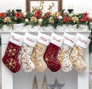 Personalized Christmas Stockings Luxury Family Stockings With Name Embroidered Stockings Sequin Holiday Stockings Christmas Decoration Gifts - Etsy
