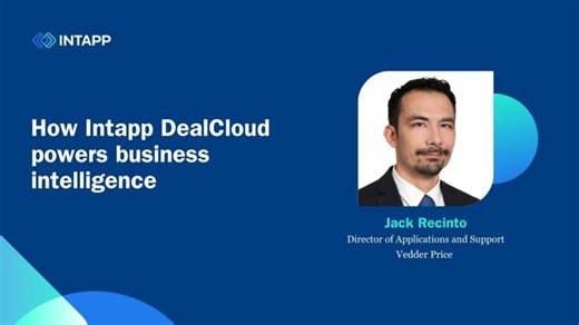 Intapp DealCloud: Dashboards for Vedder Price leaders | Yelena Chervinsky posted on the topic | LinkedIn