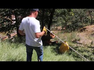 Switch back winching with multiple snatch blocks up a steep incline with a PCW5000 portable winch.