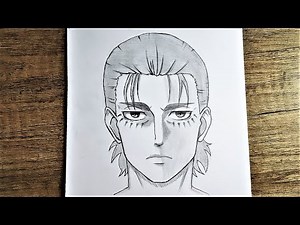 How to draw eren jeager from attack of titan step by step | eren jeager drawing easy