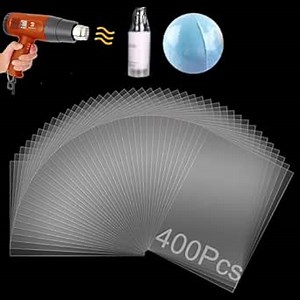 Shrink Wrap Bags,4x4 Inches 200 Pcs Clear PVC Heat Shrink Wrap for Packagaing Soap,Bath Bombs,Candles and Homemade DIY Projects