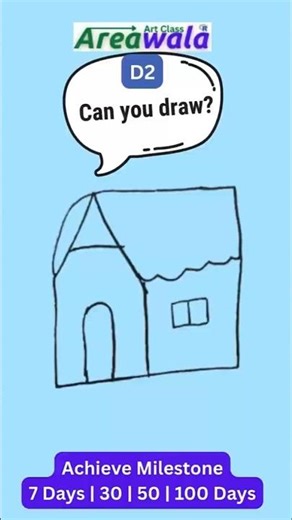 Day 2: Easy House Drawing | Beginner Drawing Challenge | Step-by-Step Art Tutorial #housepainting