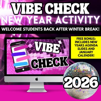 New Year 2026 SEL Vibe Check Activity January Back to School After Winter Break
