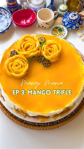 Rafia Mazhar | Easy Recipes | Home Chef on Instagram: "Mango Trifle Recipe ⤵️ Mango Mania Series Episode 3 - Mango Trifle 🥭 Recipe (serves 10 to 12) 2 large loaves plain vanilla cake Mango juice as required Chopped mangoes as required 1.25 cups heavy whipping cream 1 packet pudding mix 180 g softened cream cheese 340 g Tetra Pak cream (or tin cream) 200 g condensed milk - In a bowl whip the whipping cream till fluffy and doubled in volume - Add the pudding mix and beat well till no longer lumpy