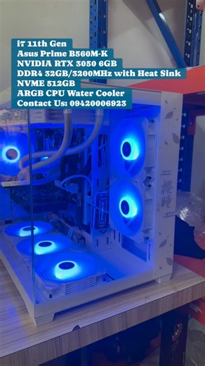 အသုံးလိုနေသူများအတွက် Model အမြင့် System Unit အလှလေးကို စျေးတန်တန်လေး ရောင်းပေးမယ် မြန်မြန်လေးသာ လှမ်းခဲ့ပါ။ 🎄i7 11th Gen 🎄Asus Prime B560M-K 🎄NVIDIA RTX 3050 6GB 🎄DDR4 32GB/3200MHz with Heat Sink 🎄NVME 512GB 🎄ARGB CPU Water Cooler 🎄Contact Us: 09420006923 🎄Price: 2,500,000 ks ကိုယ်တိုင်ရိုက် အပြင်ပုံများဖြစ်ပါသည်။ ပုံများ စာသားများ ကူးယူဖော်ပြခြင်း သည်းခံပါ။ ဆိုင်တွင် လာရောက်ကြည့်ရှု ဝယ်ယူရရှိနိုင်ပါသည်။ အစဉ်အမြဲ ဝယ်ယူအားပေးကြသော မိတ်ဟောင်း မိတ်သစ်များကိုလည်း ကျေးဇူး အထူးတင်ရှိပါသည်ရှင