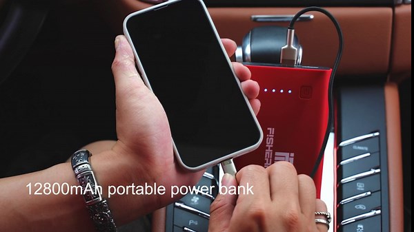 Jump Starter, FISHERFANS Battery Booster Pack up to 7.0L Gas/5.5 Diesel Engines Portable Car Jump Starter with Smart Jumper Cables USB Charge LED Flashlight