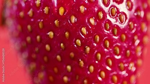 Macro Photography of Strawberries with Drop Effect. The Art of Wet Taste: Strawberries and Water Drops