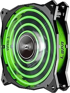 LEPA Chopper Advance 120mm High Performance LED PC Case Fan, Green - LPCPA12P-G