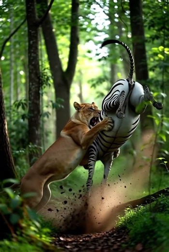 Zebra vs Lion Nature’s Brutal Surprise Attack #animals #wildlifeentertainment #lion #zebra