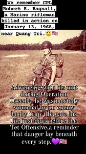 On January 13, 1968, Company B, 1st Battalion, 3rd Marines was inserted by UH-34D helicopters from the USS Duluth to reinforce Marines already engaged roughly two miles southwest of Quang Tri Airfield. As the unit advanced toward the contact area, the hidden danger of the terrain revealed itself. He stood with his unit. He answered the call. He is not forgotten. #VietnamWar #HonorTheFallen #SemperFidelis #lestweforget #HonorTheFallen #neverforget #SayTheirNames #SayHerName | Vietnam War