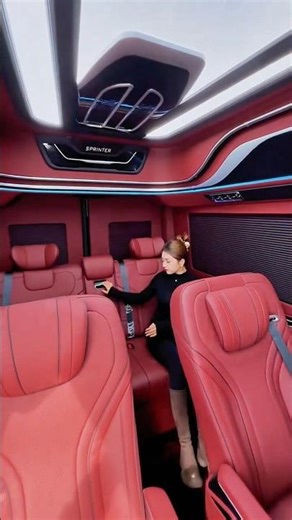 Luxury Mercedes Sprinter Interior | Red VIP Seats & Comfort 🚐#shorts