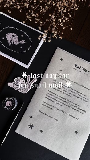 ✷ last day for jan snail mail ✷ sign up by 23:59 10th jan (gmt) to get january’s 5x7” matte print, sparkly sticker, snail sticker, and letter #snailmail #mailclub #softgoth #softalt