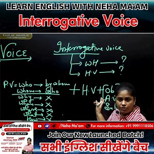 Interrogative Voice Rule || Neha Mam English || Vatican Institute #englishlearning #englishlanguage #grammar | Neha Mam English