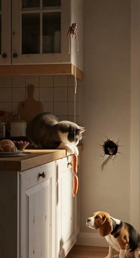 This Cat Isn’t Hunting… It’s Fishing for Mice! Who Knew Cats Could Be Fishermen Too? #cat #funny