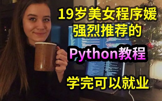 【Python】19岁美女程序媛强烈推荐的Python教程，学完可以就业