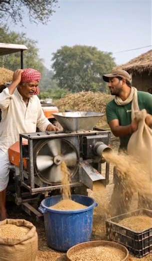 Fan Blade se Grain Cleaning Machine 😳 | Combine Harvester Jugaad Full Mechanism #desijugaad #jugaad