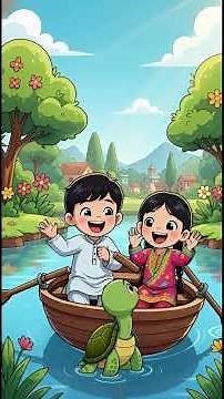 “Two Siblings and the Magical Turtle | Funny Kids Cartoon Story | 1-Minute Adventure”
